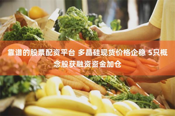 靠谱的股票配资平台 多晶硅现货价格企稳 5只概念股获融资资金加仓