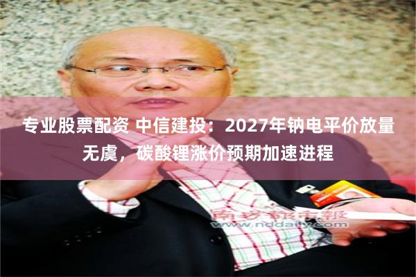 专业股票配资 中信建投：2027年钠电平价放量无虞，碳酸锂涨价预期加速进程