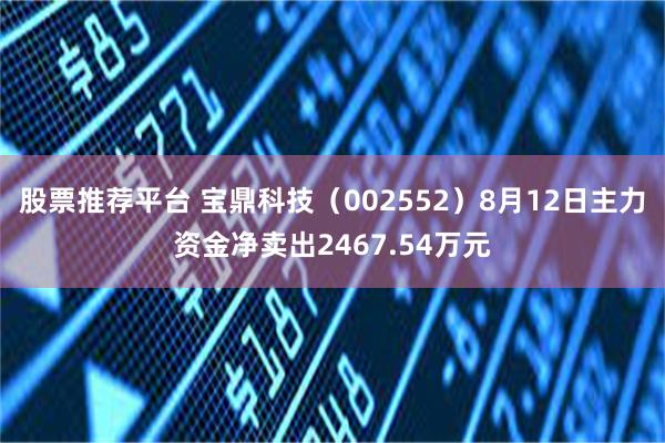 股票推荐平台 宝鼎科技（002552）8月12日主力资金净卖出2467.54万元