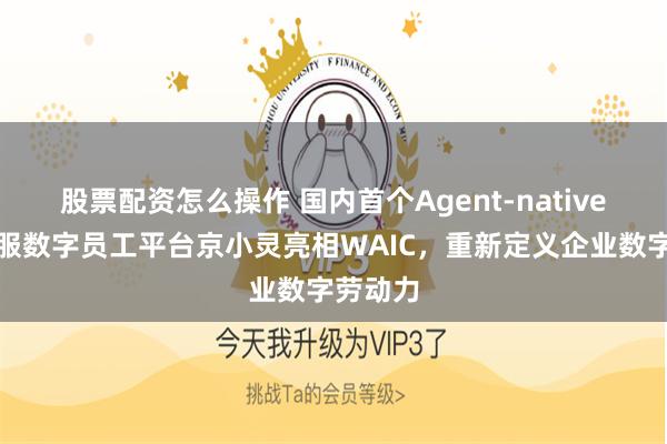 股票配资怎么操作 国内首个Agent-native智能客服数字员工平台京小灵亮相WAIC,重新定义企业数字劳动力