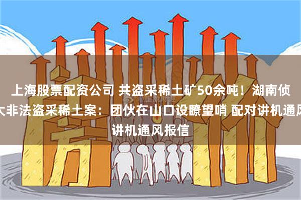 上海股票配资公司 共盗采稀土矿50余吨!湖南侦破特大非法盗采稀土案:团伙在山口设瞭望哨 配对讲机通风报信