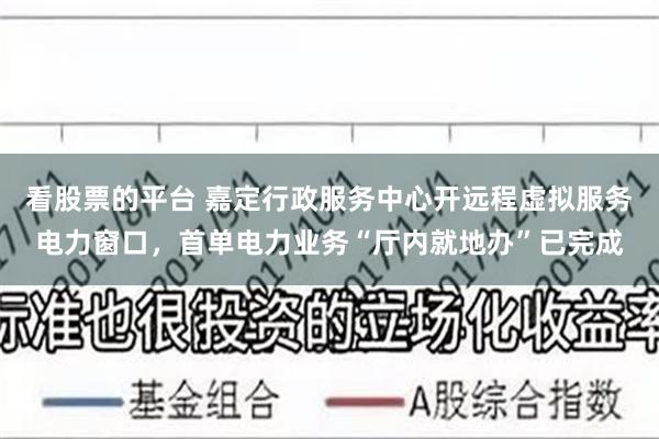 看股票的平台 嘉定行政服务中心开远程虚拟服务电力窗口，首单电力业务“厅内就地办”已完成