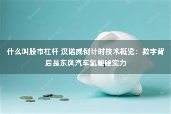 什么叫股市杠杆 汉诺威倒计时技术概览：数字背后是东风汽车氢能硬实力