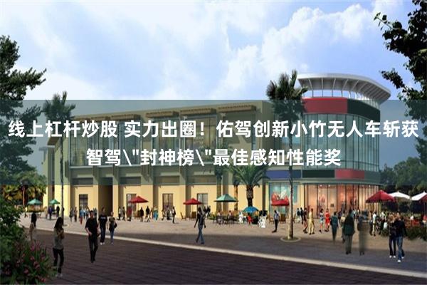 线上杠杆炒股 实力出圈!佑驾创新小竹无人车斩获智驾