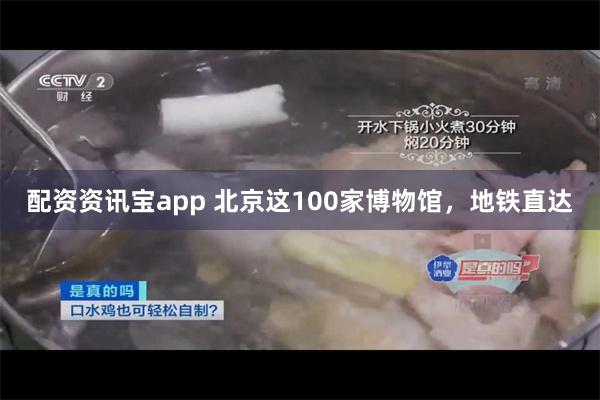 配资资讯宝app 北京这100家博物馆，地铁直达